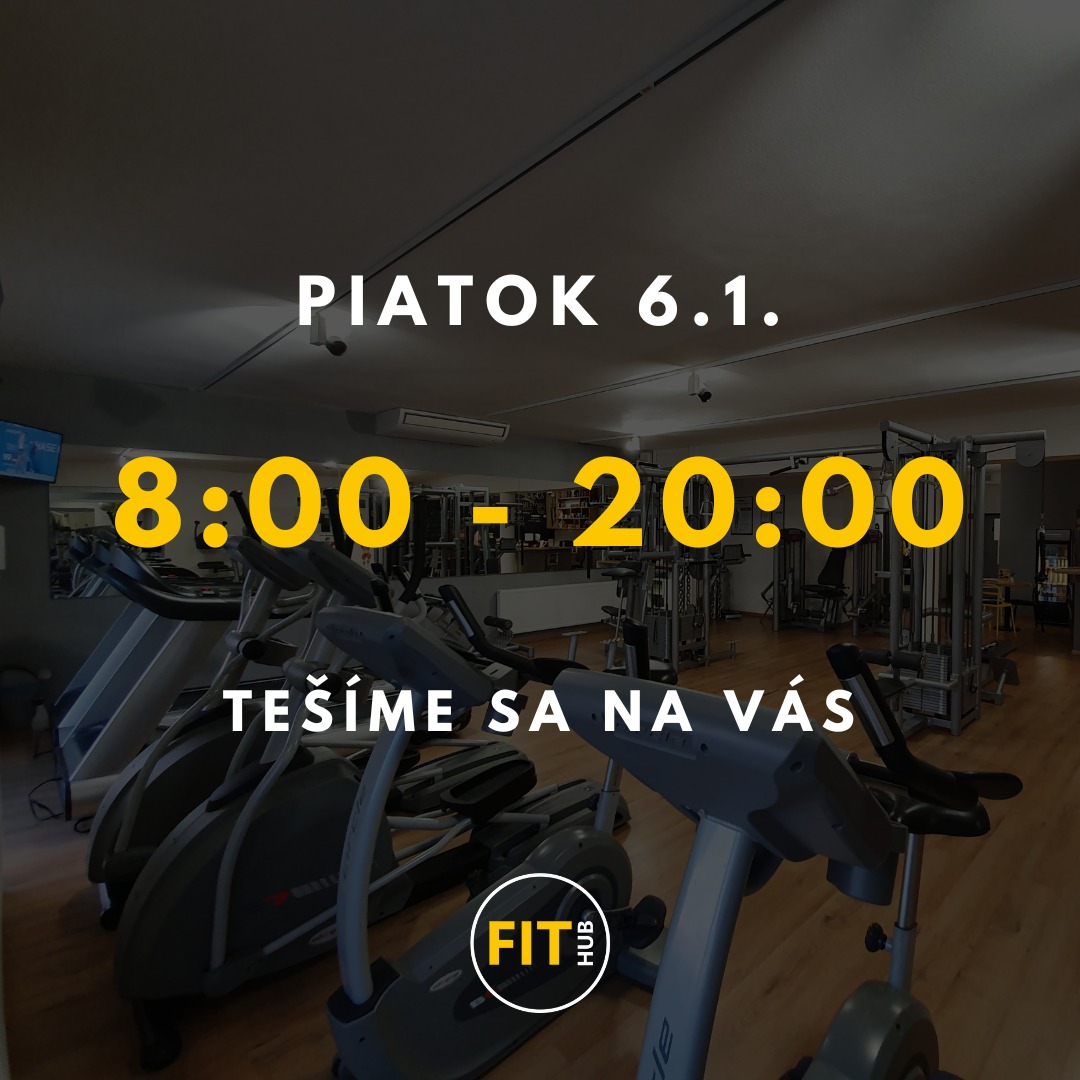 📢 Vážení zákazníci, počas sviatku 6.1. (piatok) bude pre vás FitHub otvorený v čase od 8:00 do 20:00. 🕗 Príďte si zacvičiť, tešíme sa na vašu návštevu! 💪
#fithub #fitness #cachtice #sviatok #otvaraciehodiny #workout #gym #novemestonadvahom #podolie #castkovce #fitko