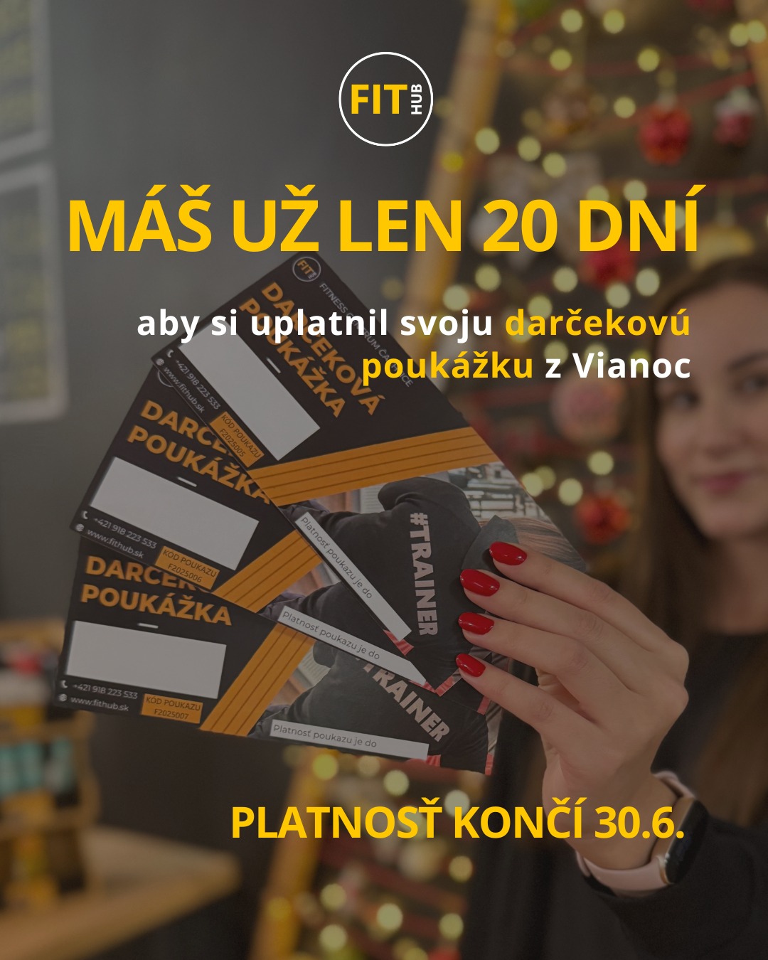 🎁 Daroval si (alebo dostal) poukážku na Vianoce?
⏳ Máš už len 20 dní, aby si ju využil!
👉 Nezmeškaj to – platnosť končí 30.6.