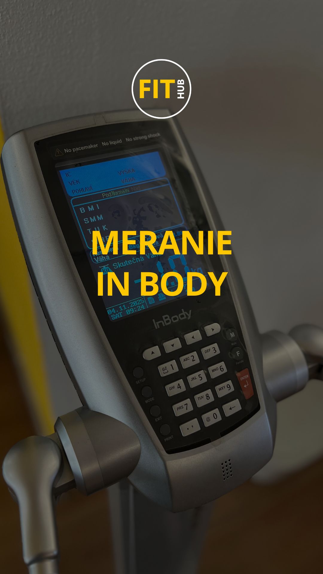🎯Poznáš svoje telo naozaj dobre?
Meranie na InBody 230 u nás vo fitku ti ukáže viac nelen číslo na váhe – je to kompletná analýza tvojho tela! 💪

📊 Zistíš:
✅ Percento telesného tuku
✅ Množstvo svalovej hmoty
✅ Viscerálny tuk
✅ Minerálne látky v kostiach
✅ Bazálny metabolizmus
...a oveľa viac!

⏱ Meranie trvá len pár minút a výsledky sú okamžite!

💡 Skvelé na sledovanie progresu aj nastavenie tréningového plánu.

📩 Chceš si to vyskúšať? Napíš nám alebo zavolaj – radi ti všetko vysvetlíme!